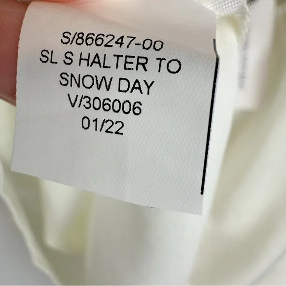 NWT Banana Republic White Tie Neck Open Back Silky Halter Top Snow Day Size XS - Picture 10 of 10